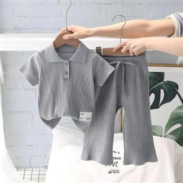 Imagem de Conjunto De Camiseta Polo De Verão Para Meninas, Manga Curta, Calças, 