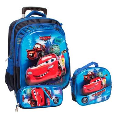 Imagem de Kit Mochila Escolar Infantil Menino Rodinha Envio Imediato - Plike