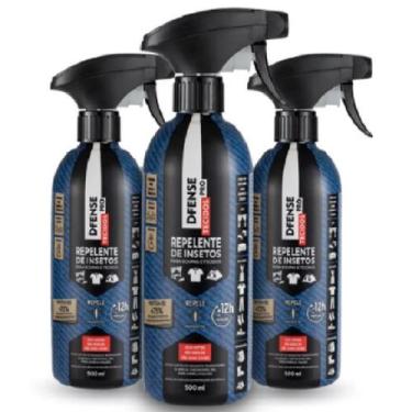 Imagem de Repelente De Insetos Roupas Tecidos 12h D-fense - kit 3x500ml