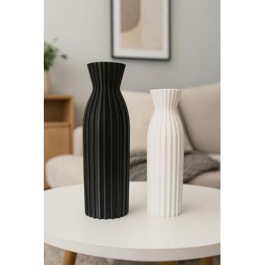 Imagem de Kit Par De Vasos Garrafa Decorativos Em 3d Altura 21 E 18cm - Atual Co