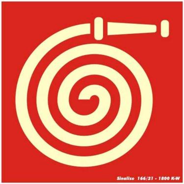 Imagem de Placa de Pvc Fotoluminescente Autoadesiva 15x15 Abrigo de Mangueira 350 Aa Sinalize Placa Fotol