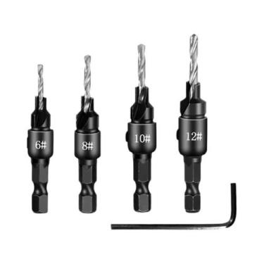 Imagem de Conjunto De Brocas Escareadoras Para Marcenaria Com Haste Hexagonal Pa