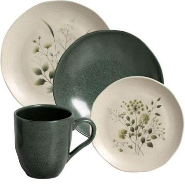 Imagem de Jogo 24 Peças Cerâmica Pratos Raso Fundo Sobremesa Caneca Porto Brasil