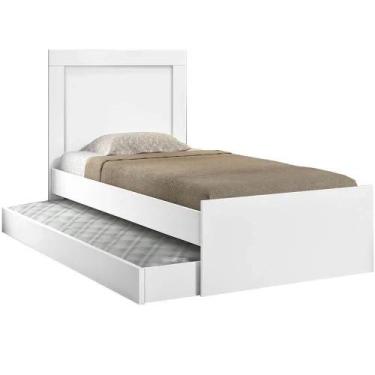 Imagem de Cama Luara Solteiro com Cama Auxiliar Cambel Cor Branco, Branco