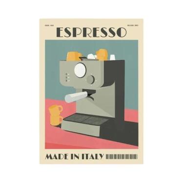 Imagem de Quadro De Arte Em Tela De Café Espresso Italiano Para Decoração De Caf