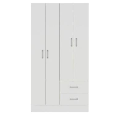 Imagem de Guarda Roupa Solteiro 4 Portas 2 Gavetas Panama 170cm RP4020 Cor Branco - Fellicci Móveis