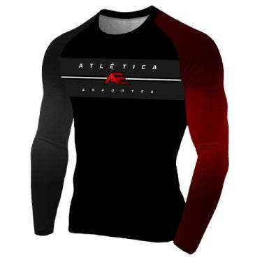 Imagem de Rash Guard AE  Masculina Atlética, Preto, P
