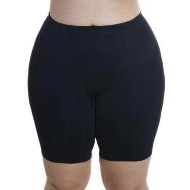 Imagem de Shorts Segunda Pele Plus Size Sem Costura Loba Lupo, XG, Preto