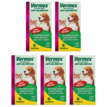 Imagem de Kit com 5 indubras vermex frasco 20ml