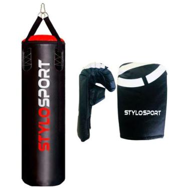 Imagem de Saco de Pancada Stylo 120 x 100 + Luva Bate Saco Treino - STYLO SPORT,
