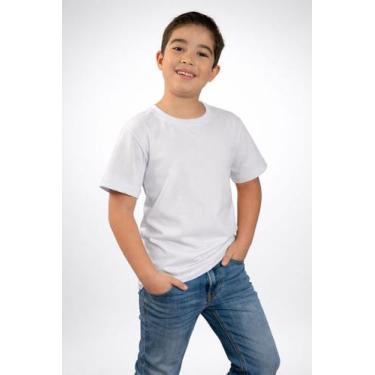Imagem de Camiseta Infantil Branca Lisa 100% Algodao Menino - CTR, Branco, 12