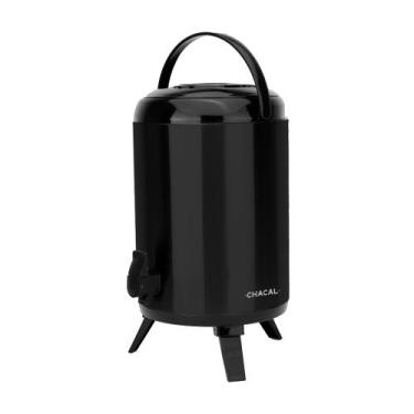 Imagem de Garrafa Térmica Botijão Chacal Inox Preta 9,5 Litros