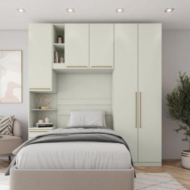 Imagem de Conjunto Quarto Modulado Solteiro 3 Peças 5 Portas 6 Gavetas Seletto H