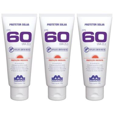 Imagem de Kit 3 Bloqueador Solar E Repelente Contra Insetos FPS 60 Protetor Mava