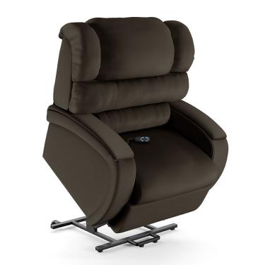 Imagem de Poltrona Do Papai Reclinável Napoli FH1 Elevação Lift Elétrico Corino Marrom D'Rossi