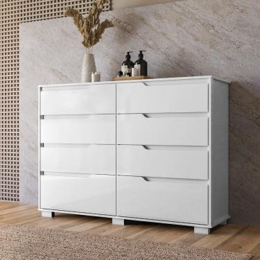 Imagem de Cômoda Georgia com 08 Gavetas Branco Moval