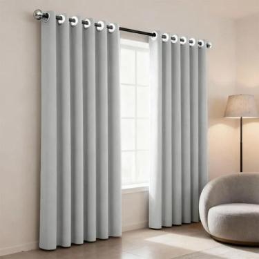 Imagem de Cortina Blackout 100 Eclipse Camesa 260x170cm Blecaute Total Para Varã