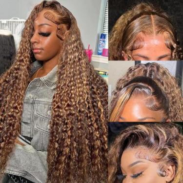 Imagem de Peruca Juviso 30" Loiro Mel Deep Wave 200% Densidade