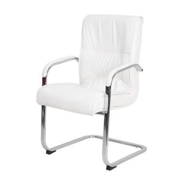Imagem de Cadeira Escritório Interlocutor Big Fixa Branca Base Cromada