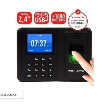 Imagem de Relógio de Ponto Biométrico MDK-300 com Biometria, Senha, Tela 2,8 e USB Preto LF Prese...