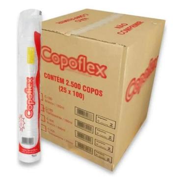 Imagem de Copo 200ml Flex Transparente Descartável Ps 2500 Copos Full - Congratu