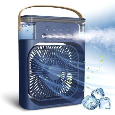 Imagem de Refrigerador de Ar Portátil OEM com Ventilador Umidificador LED 10W Azul Bivolt