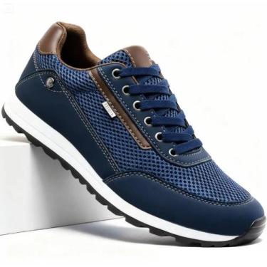 Imagem de Tênis Masculino Sapatênis Casual Com Cadarço - MKSTORE, Marinho, 42