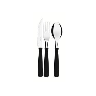 Imagem de Faqueiro Tramontina Inox 3 Peças New Kolor, Preto, 3 Peças