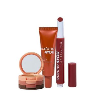 Imagem de Kit Océane 4you Trio de Sombras Cooper Shine Hidratante Labial Berry e