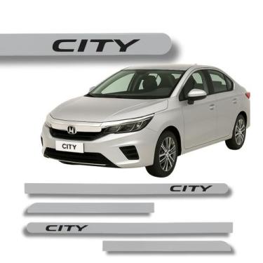 Imagem de Jogo de Friso Honda City Ponta Redonda Lateral Grafia Cores - Macall, 