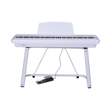 Imagem de P60 Pearl River Piano Digital Branco com estante U  Teclacenter - Bran