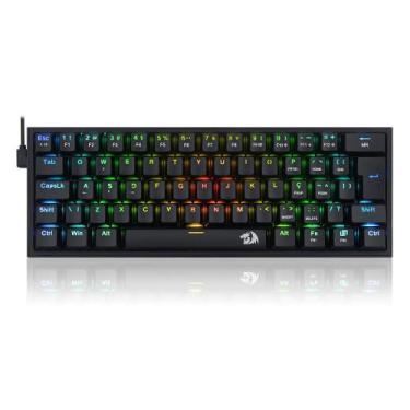 Imagem de Teclado Mecânico Gamer Redragon Fizz RGB Switch Brown Preto - K617-RGB