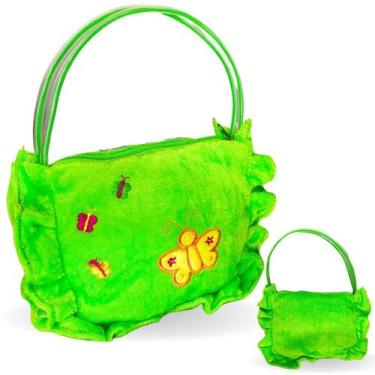 Imagem de Bolsa Infantil Com Zíper Para Meninas Borboleta Macio - Europio, Verde