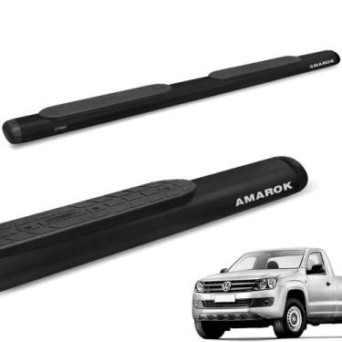 Imagem de Estribo Lateral Amarok 2010 a 2021 Cabine Simples Oblongo Oval Preto -