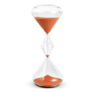 Imagem de Ampulheta Decorativa em Vidro Areia Laranja 38 cm - Mart