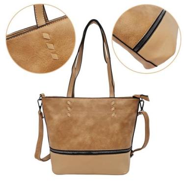 Imagem de Bolsa feminina mão ombro e transversal - V&V Finder, Marrom amarelado
