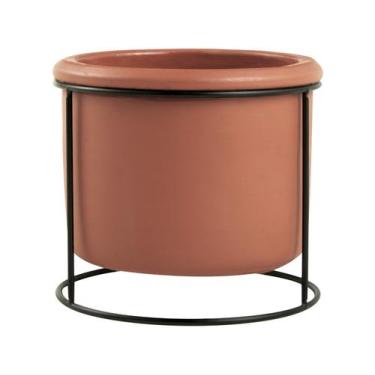 Imagem de Cachepot Em Cimento Com Suporte em Metal  - Mart