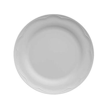 Imagem de Conjunto 12 Pratos Rasos de Sobremesa 20cm para Doces Porcelana Branco Relevo Cottage Germer