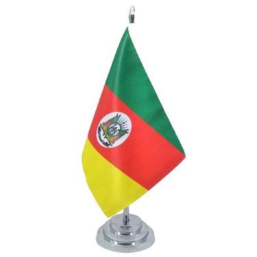 Imagem de Bandeira Mesa Dupla Face Rio Grande do Sul Mastro 29 Alt. Cetim - SP B