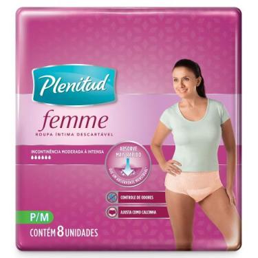 Imagem de Roupa Íntima Descartável Feminina Proteção e Fresco Plenitud - 8 unida