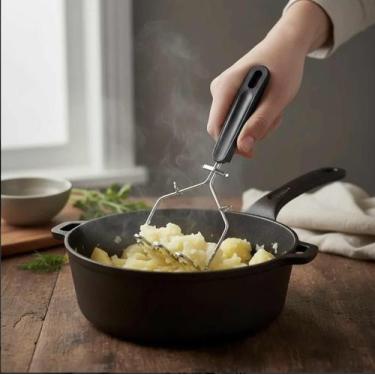 Imagem de Amassador Inox Batata Legumes Purê Profissional Cabo Reforçado - Clink