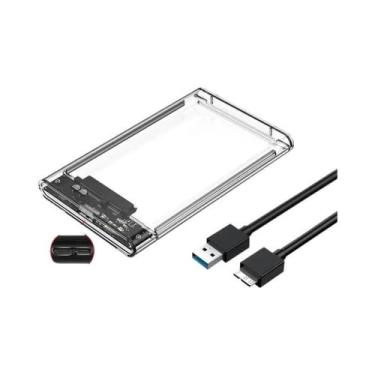 Imagem de Case Externo Para SSD/HDD SATA De 2.5 Polegadas USB 3.0 Tipo C Transpa