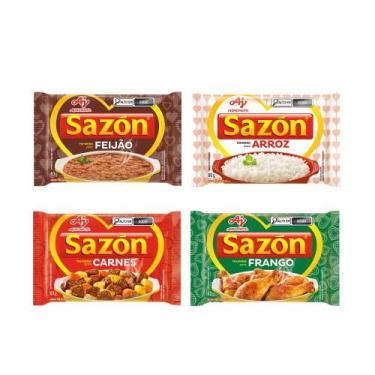 Imagem de Kit 4 Temperos SAZÓN 60g Arroz Feijão Carnes Frango - Tempero em Pó - 