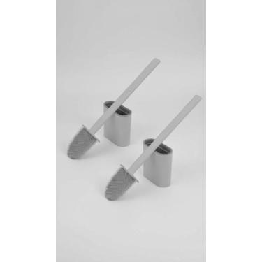 Imagem de Kit 2 Escovas Silicone Vaso Sanitário c/ Base - Congratulations Store