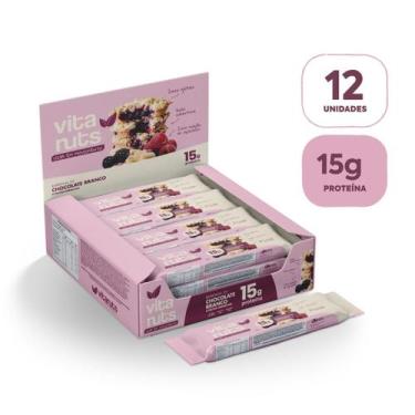 Imagem de Barra de Proteína 15g Chocolate Branco com Frutas Vermelhas Zero Açúca