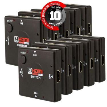 Imagem de Kit com 10 Switch HDMI 3 Portas - CIRILO CABOS