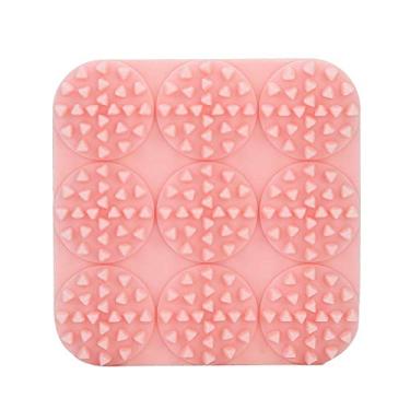 Imagem de Escova de massagem de gel de sílica de grau alimentício fácil de limpar, escova de banho com design universal, moldagem integrada para salão de beleza, loja de massagem profissional (rosa)