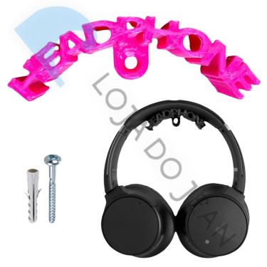 Imagem de Suporte Parede Fone De Ouvido Headset Headphone Rosa Neon
