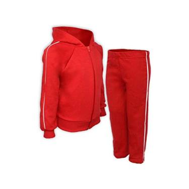 Imagem de Conjunto Moletom Infantil Vermelho Tamanho 02