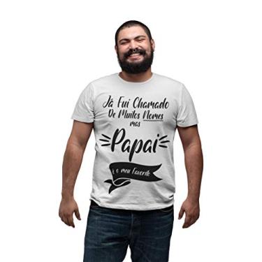 Imagem de Camiseta Plus Size Dia Dos Pais Presente Papai Frase Pai Tam. G3 Branca
